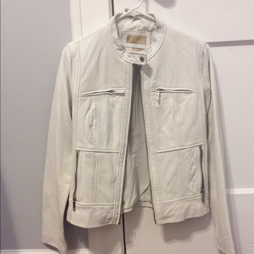 White MK leather jacket